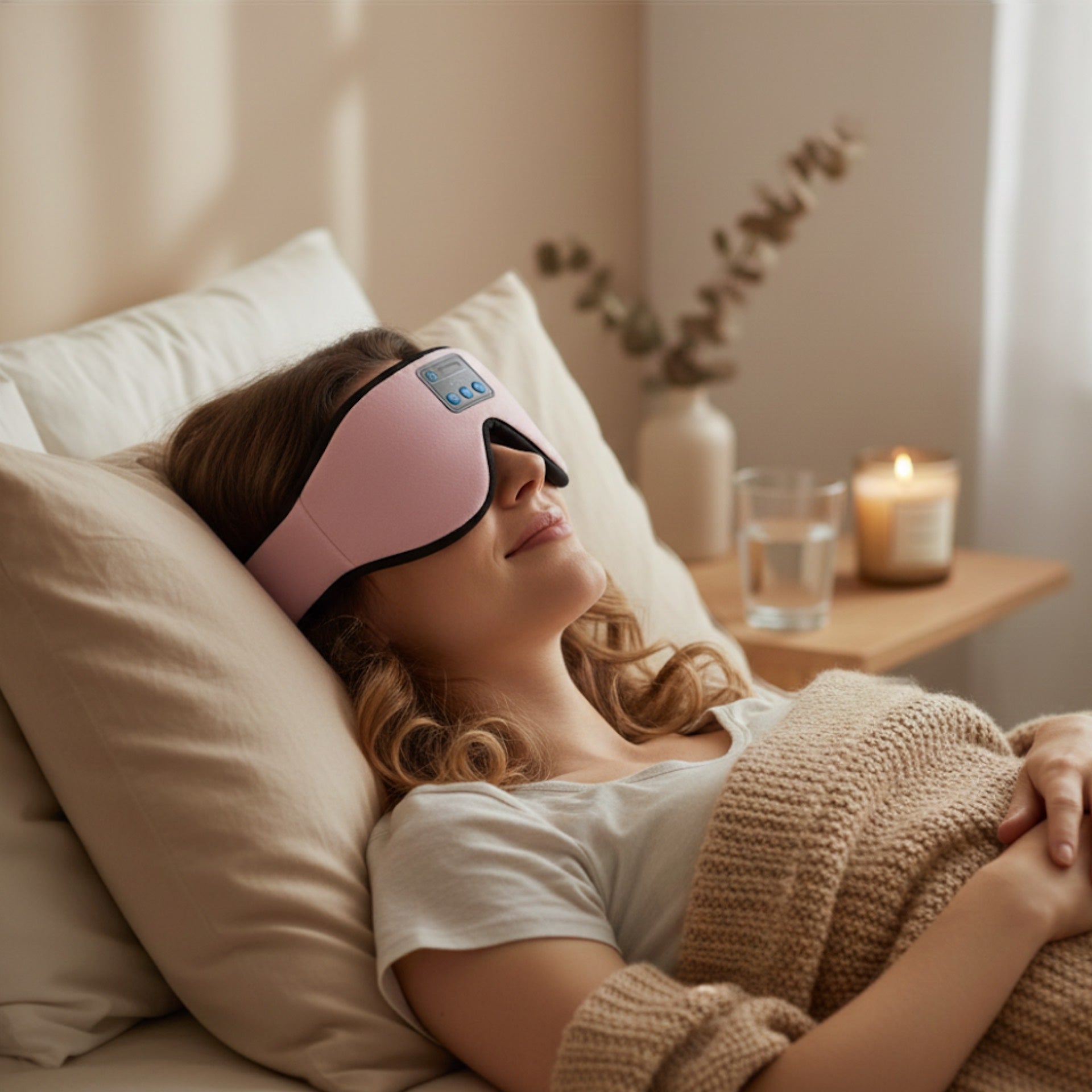 Máscara para dormir con bocinas Bluetooth | Multicolor | DeepRem Mask